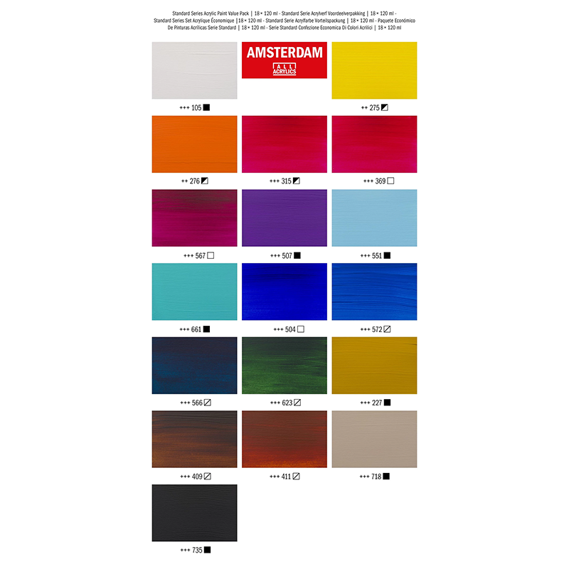 Amsterdam Standard Colori acrilici - 18 x 120 ml