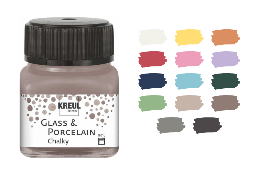 KREUL Colore per vetro e porcellana CHALKY da 20 ml - scegli la tonalità
