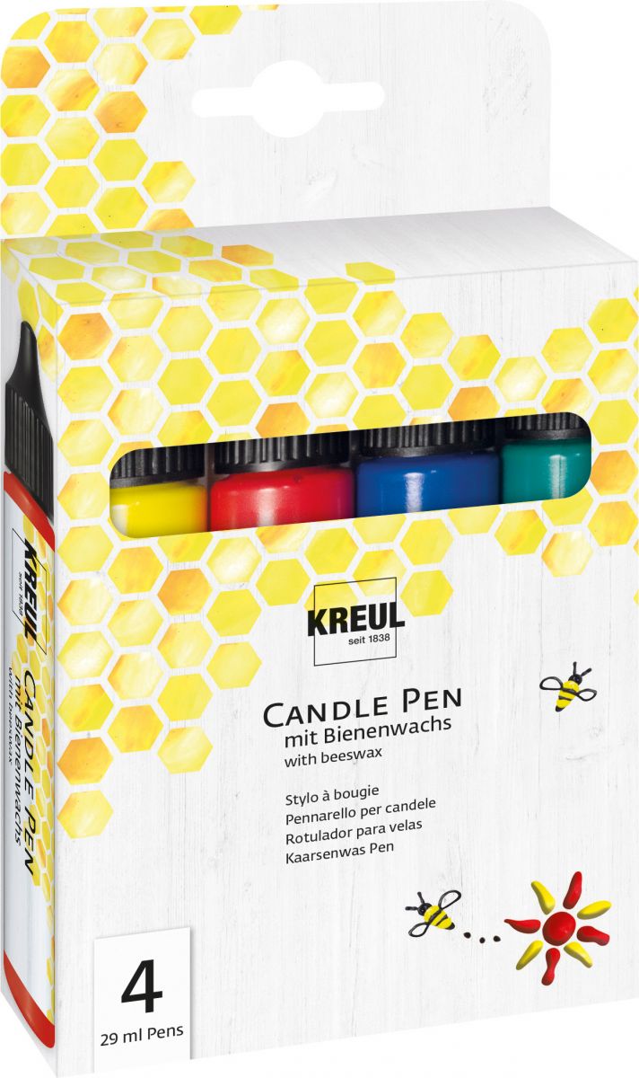 KREUL Set CANDLE PEN di pittura per candele 4 pezzi