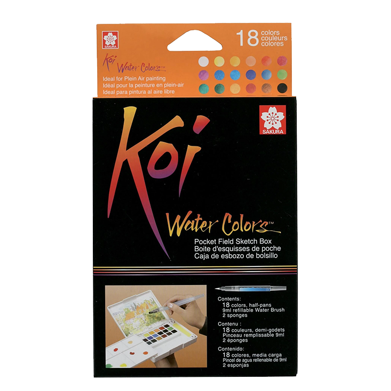 Sakura Koi Sketch box con colori d'acquerello - 18 pz