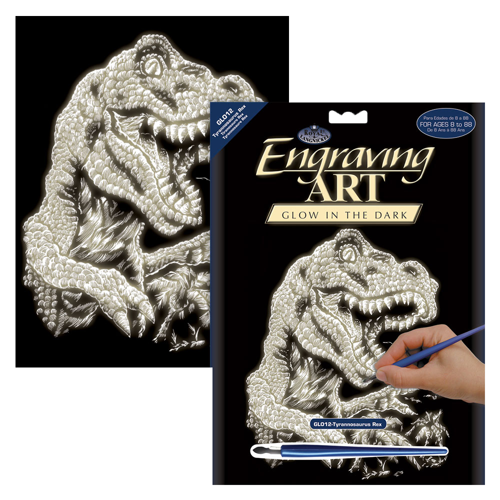 Vyškrabovací obrázok svietaci v tme! - Tyrannosaurus Rex