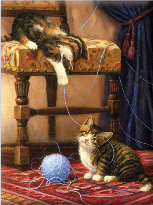 Pittura per numeri formato A4 - Gattini giocosi