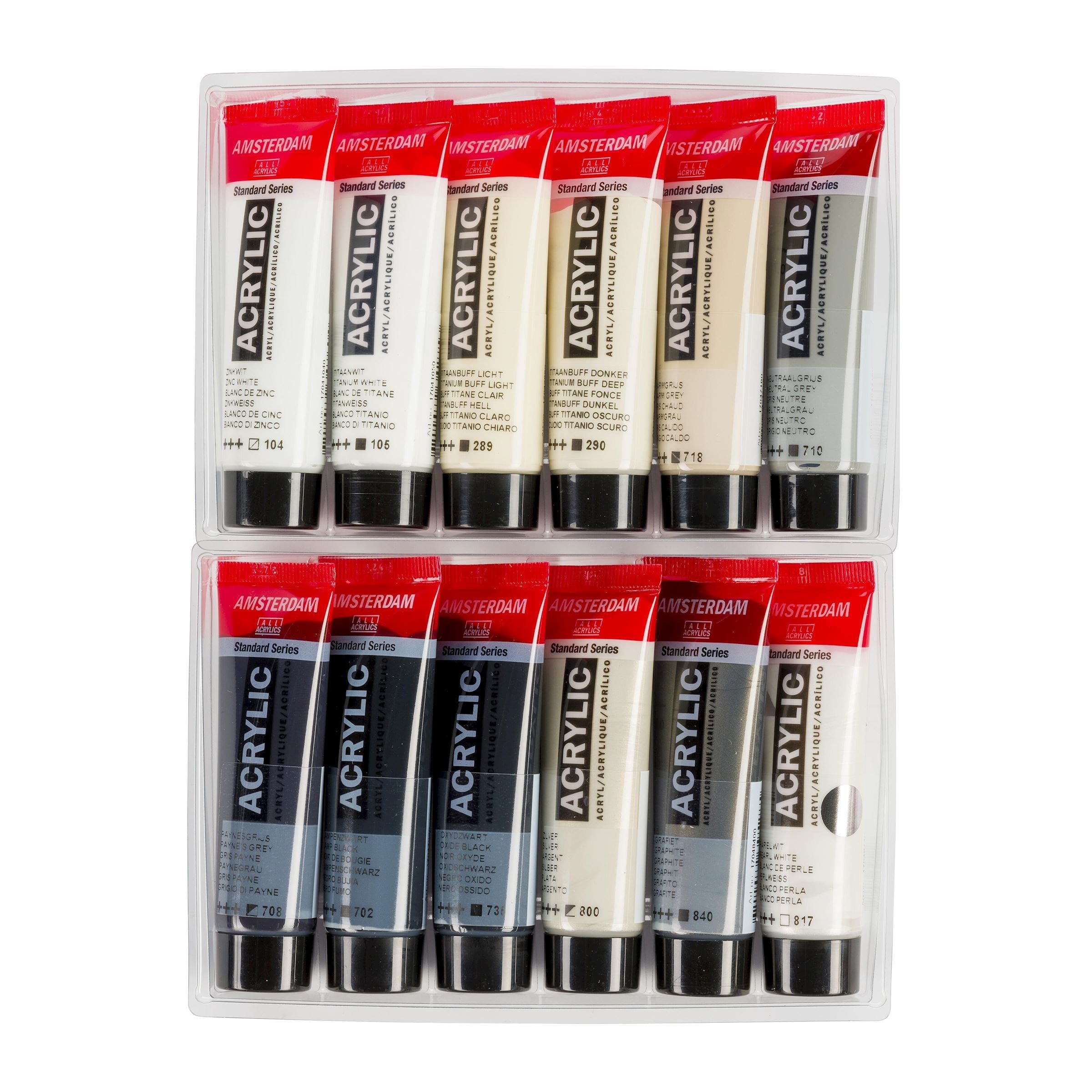 Amsterdam colori acrilici - Grey - set di 12 x 20ml