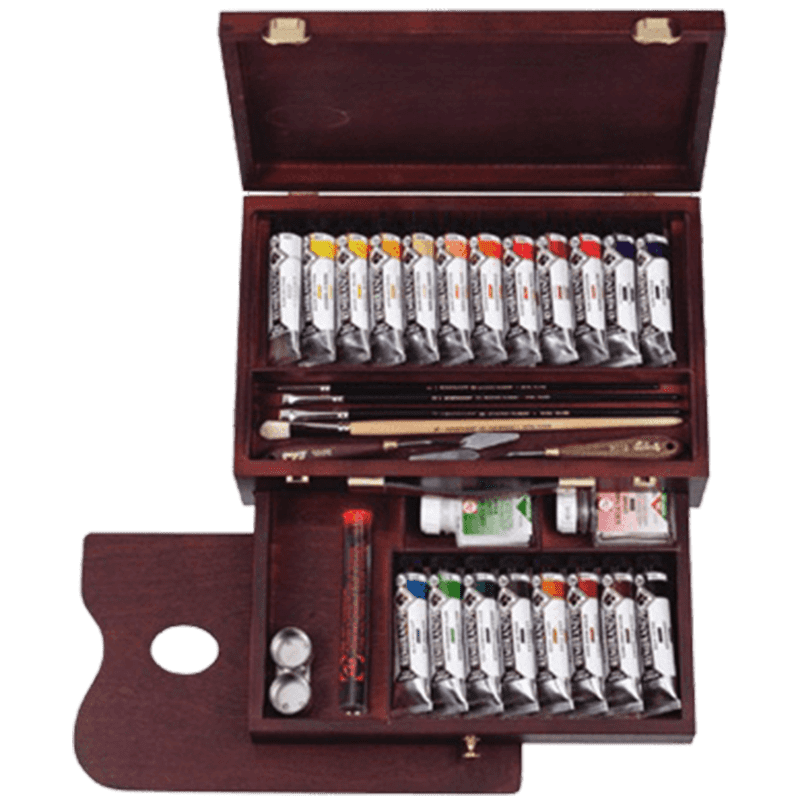 REMBRANDT Master box - set di colori acrilici in scatola di legno