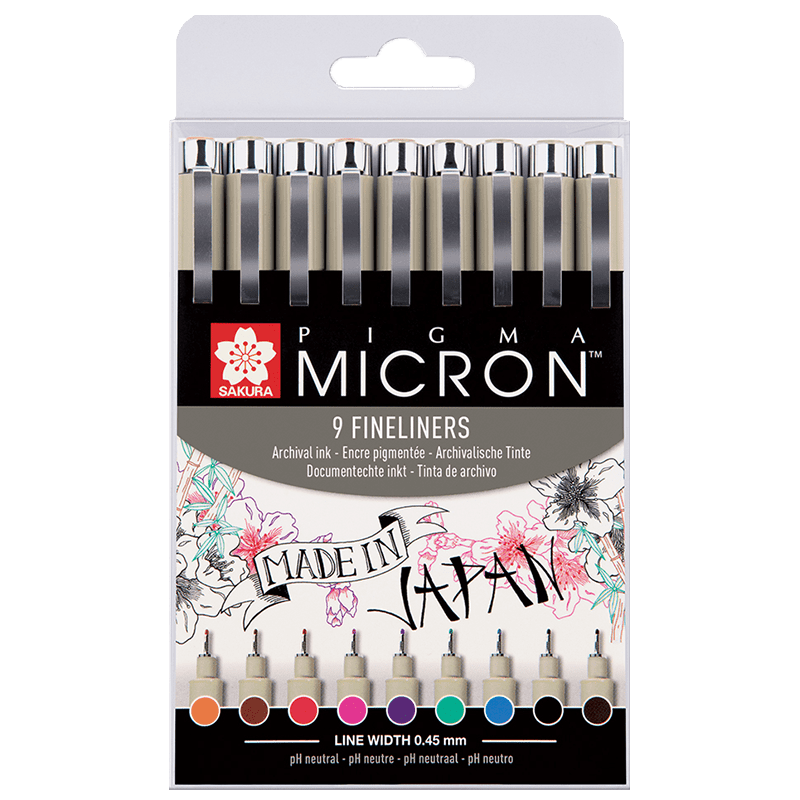 Sakura Pigma Micron komplet tehničnih pisal - 9 ks